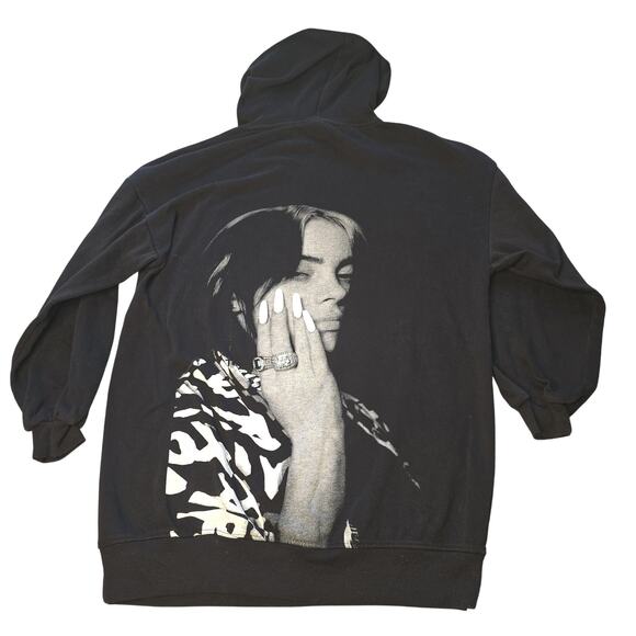 Billie Eilish Hoodie Mens Small H&M Divided Graphic Pullover Sweatshirt Pop Band - Picture 1 of 11